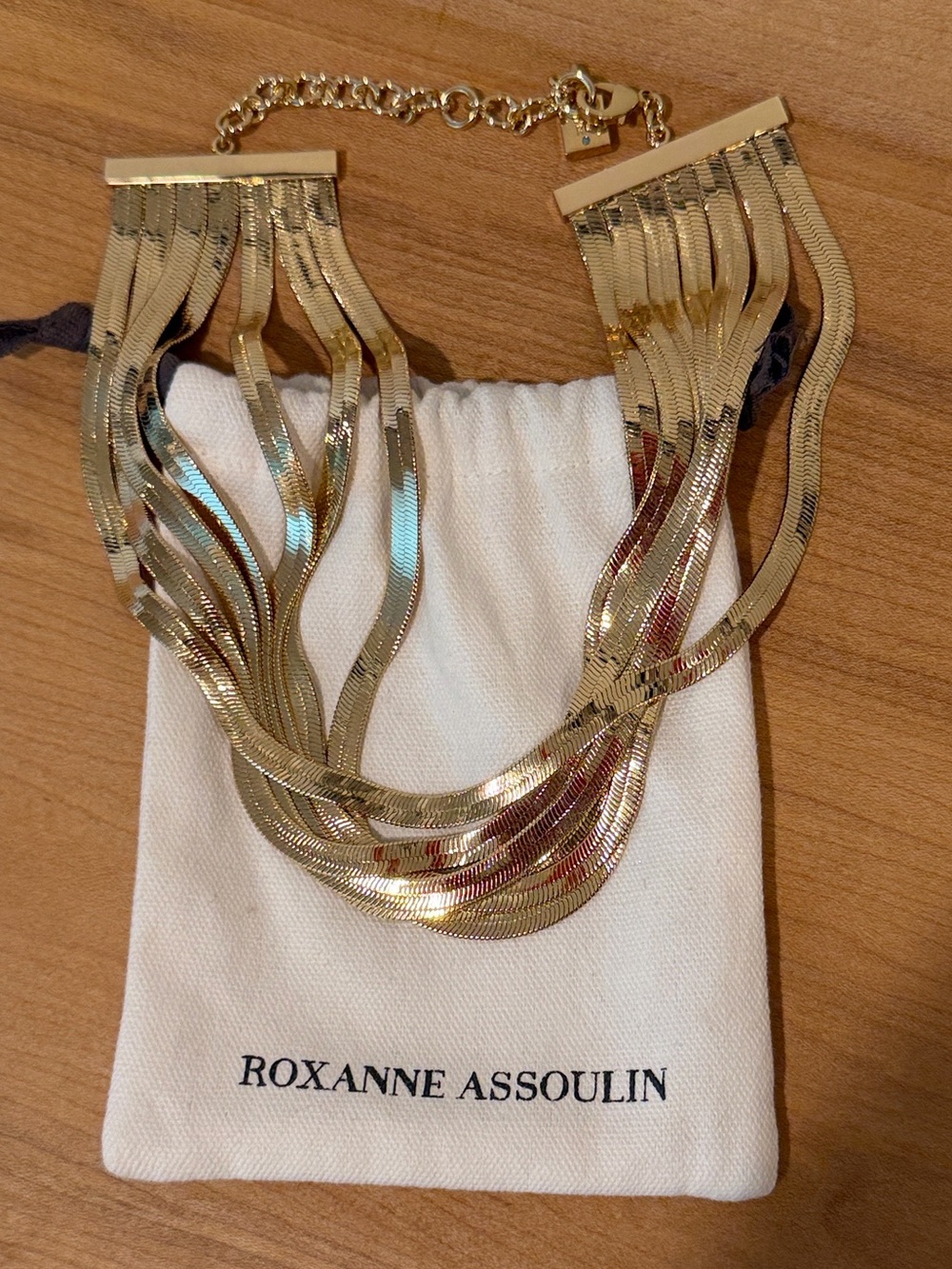 Roxanne Assoulin Gold Sculptural Wave Necklace